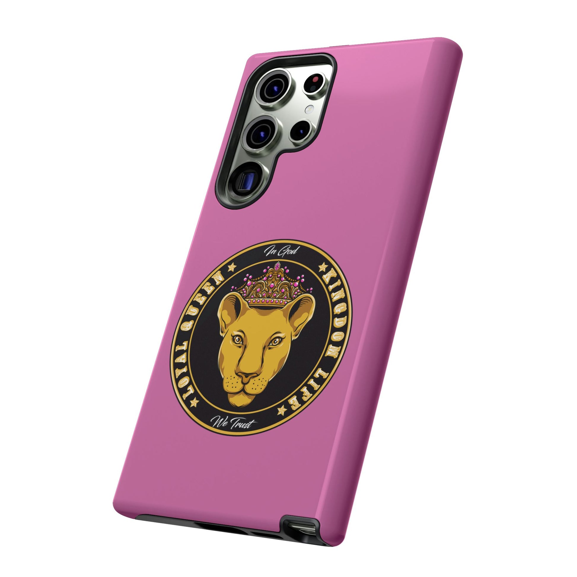 Protective pink Christian phone cover – LOYAL QUEEN design for women of faith from The Original