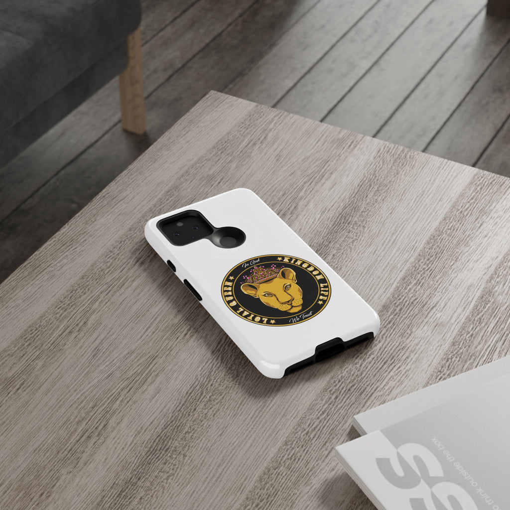 White LOYAL QUEEN phone case symbolizing royal identity in Christ