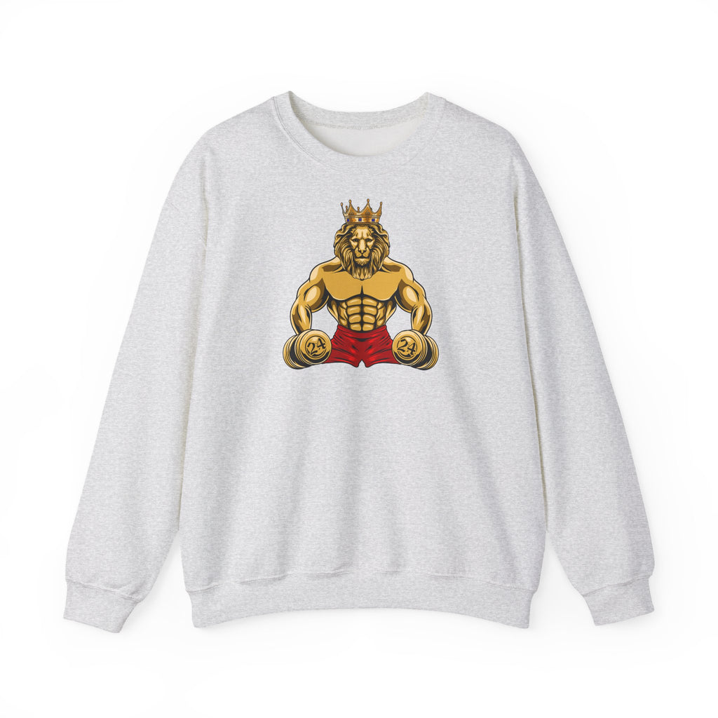 Flat lay of MUSCLE LION crewneck sweatshirt from The Original