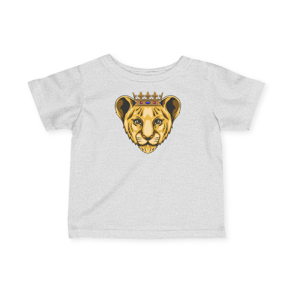 Grey baby t-shirt featuring Prince Lion for special occasions - The Original