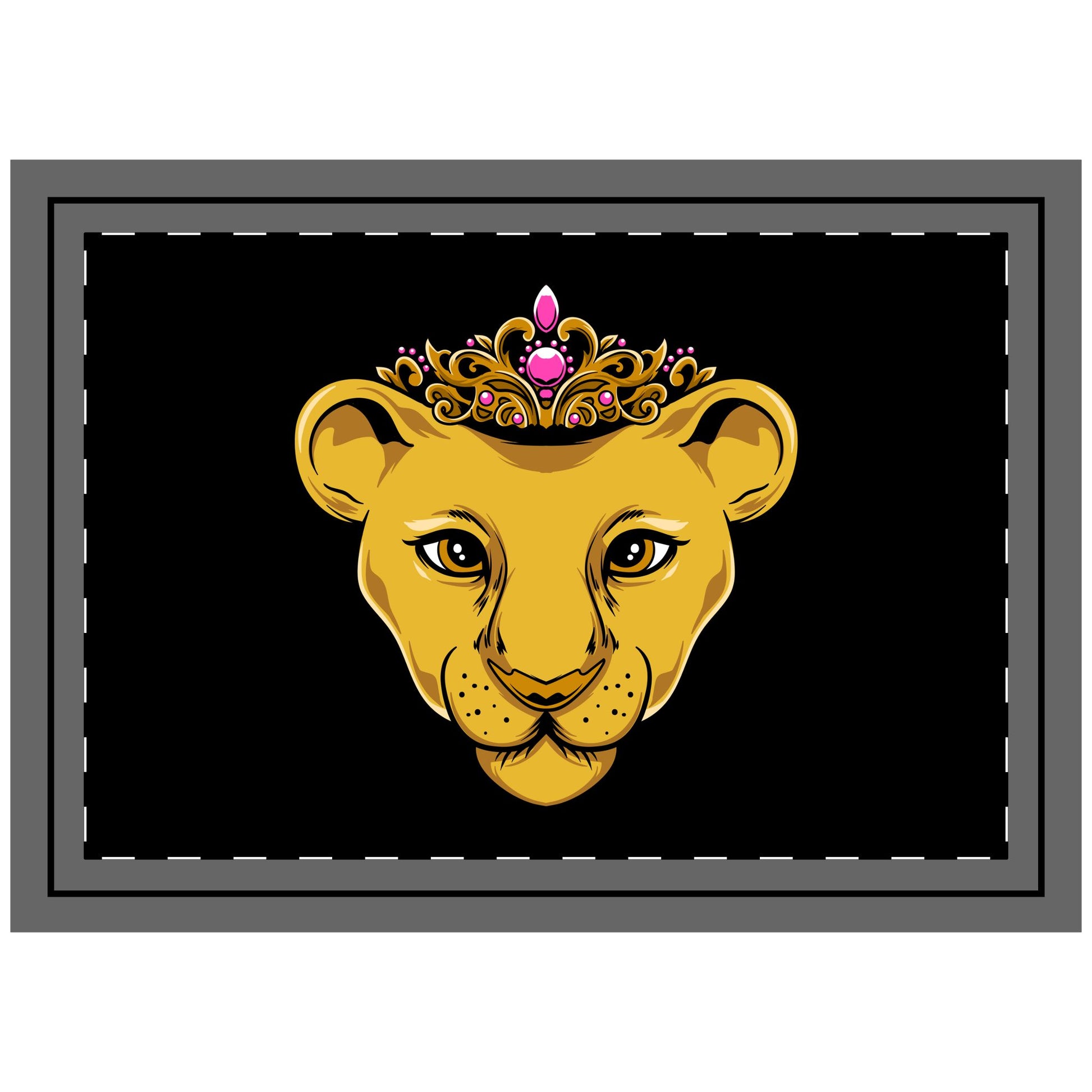 Christian throw pillow with crowned lion design in gold – PRINCESS by The Original