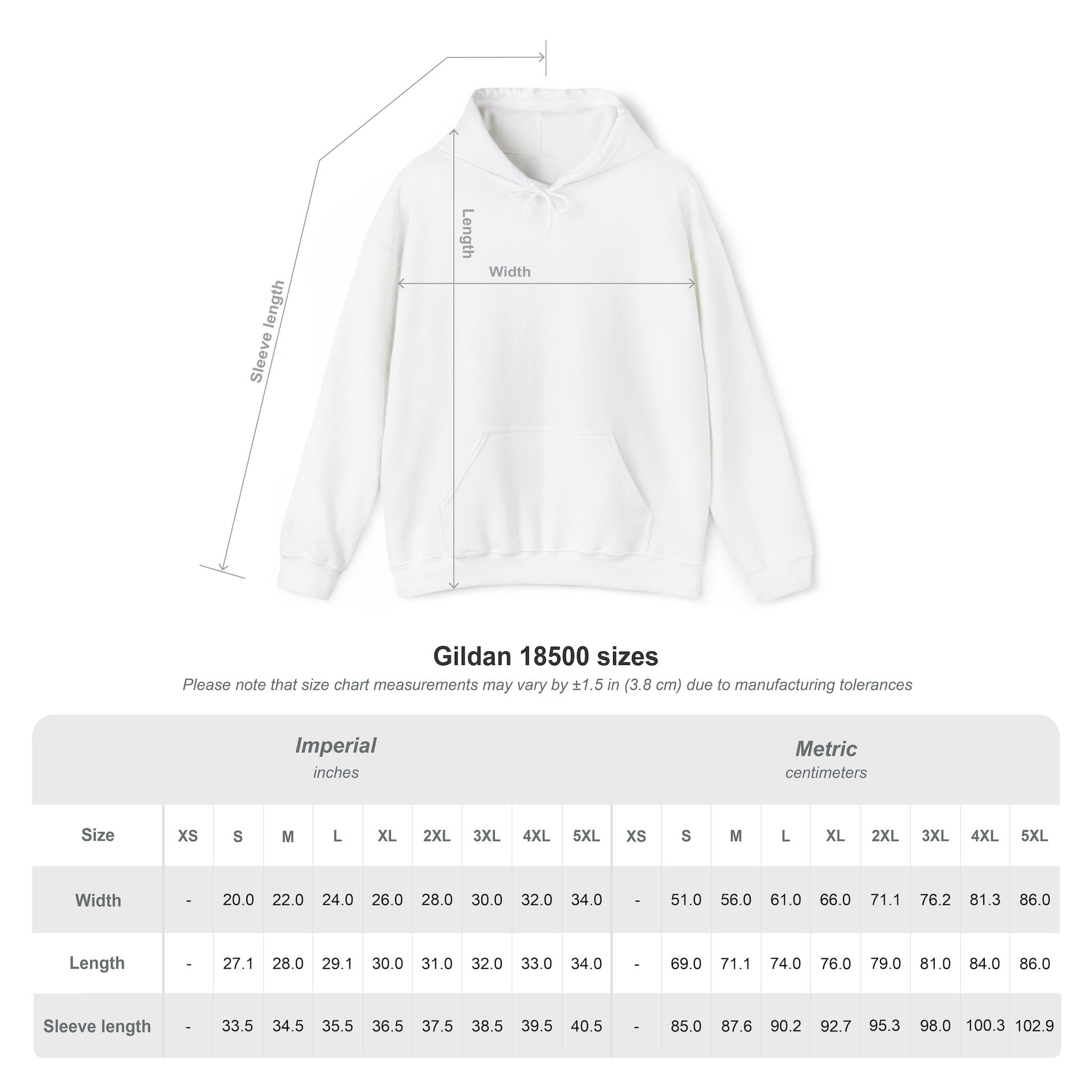 JOYFUL hoodie size chart – streetwear with purpose by The Original