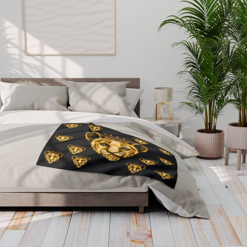 Luxury black throw blanket with PRINCE – Christian gift idea