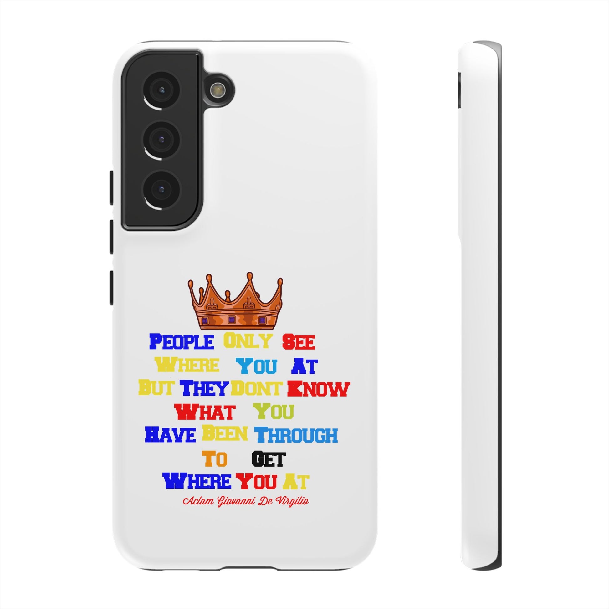 Christian phone cover with uplifting lines and crown symbol – The Original