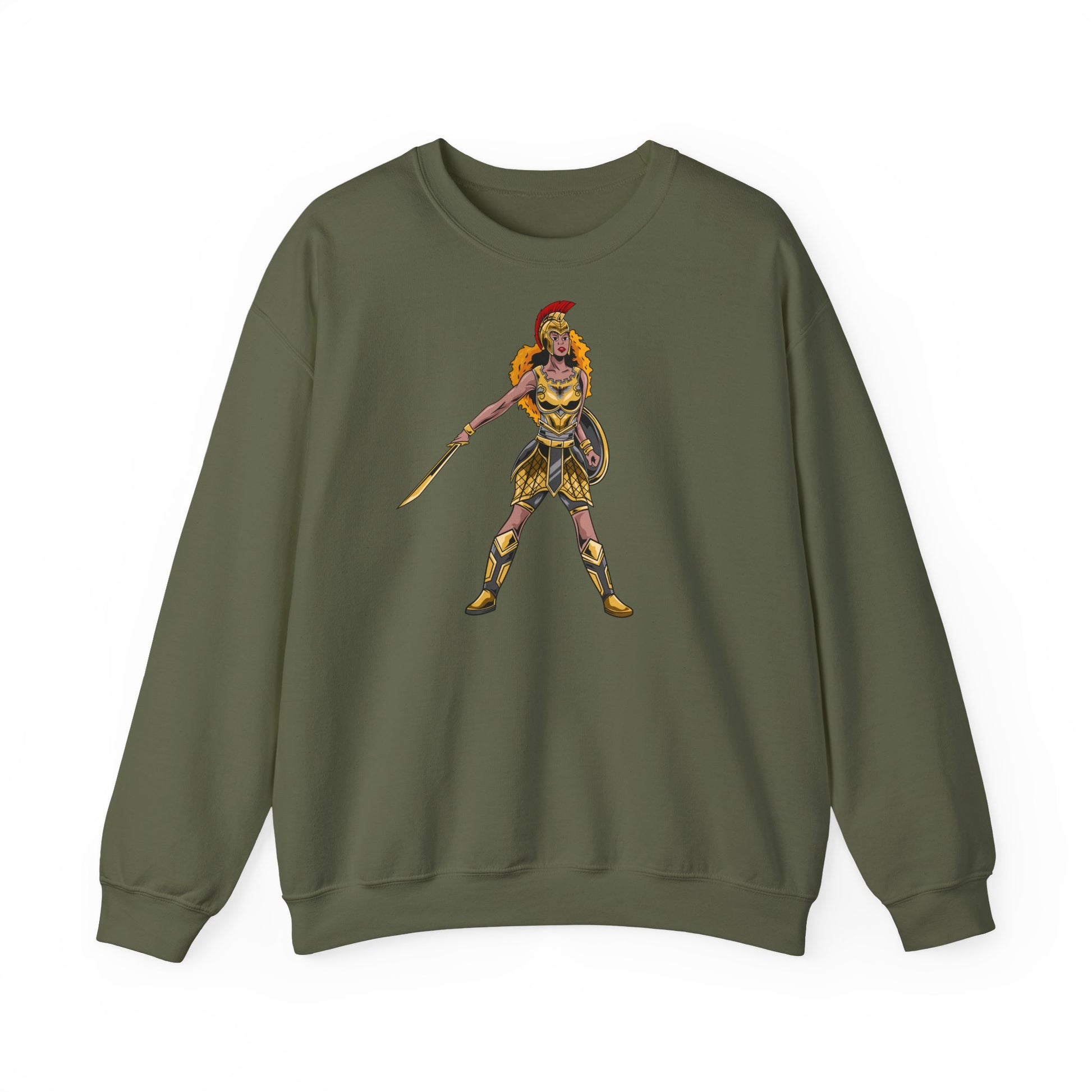 Army green flatlay Inspirational The Woman of Faith sweatshirt from The Original