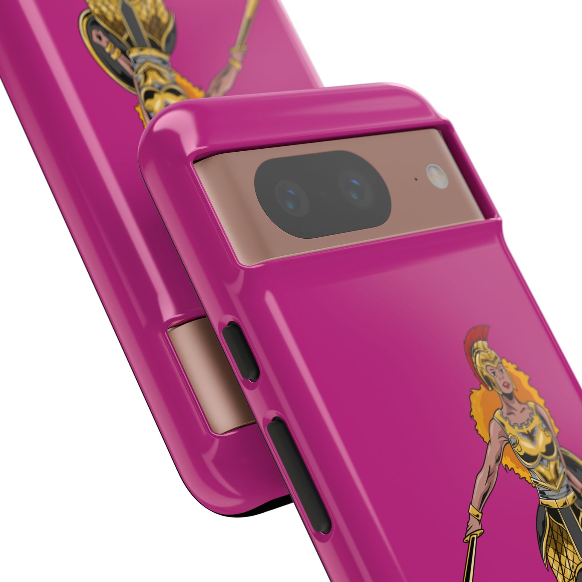 Pink The Woman of Faith phone case with Christian armor design – strength and beauty in Christ