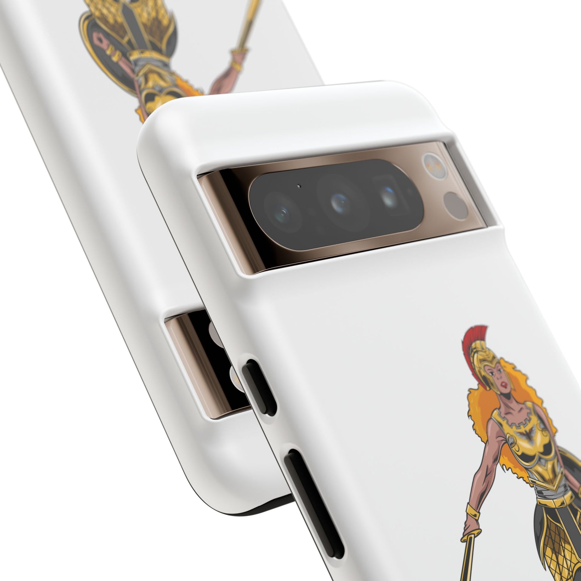 Minimalist white phone cover with “The Woman of Faith” print – faithwear with purpose