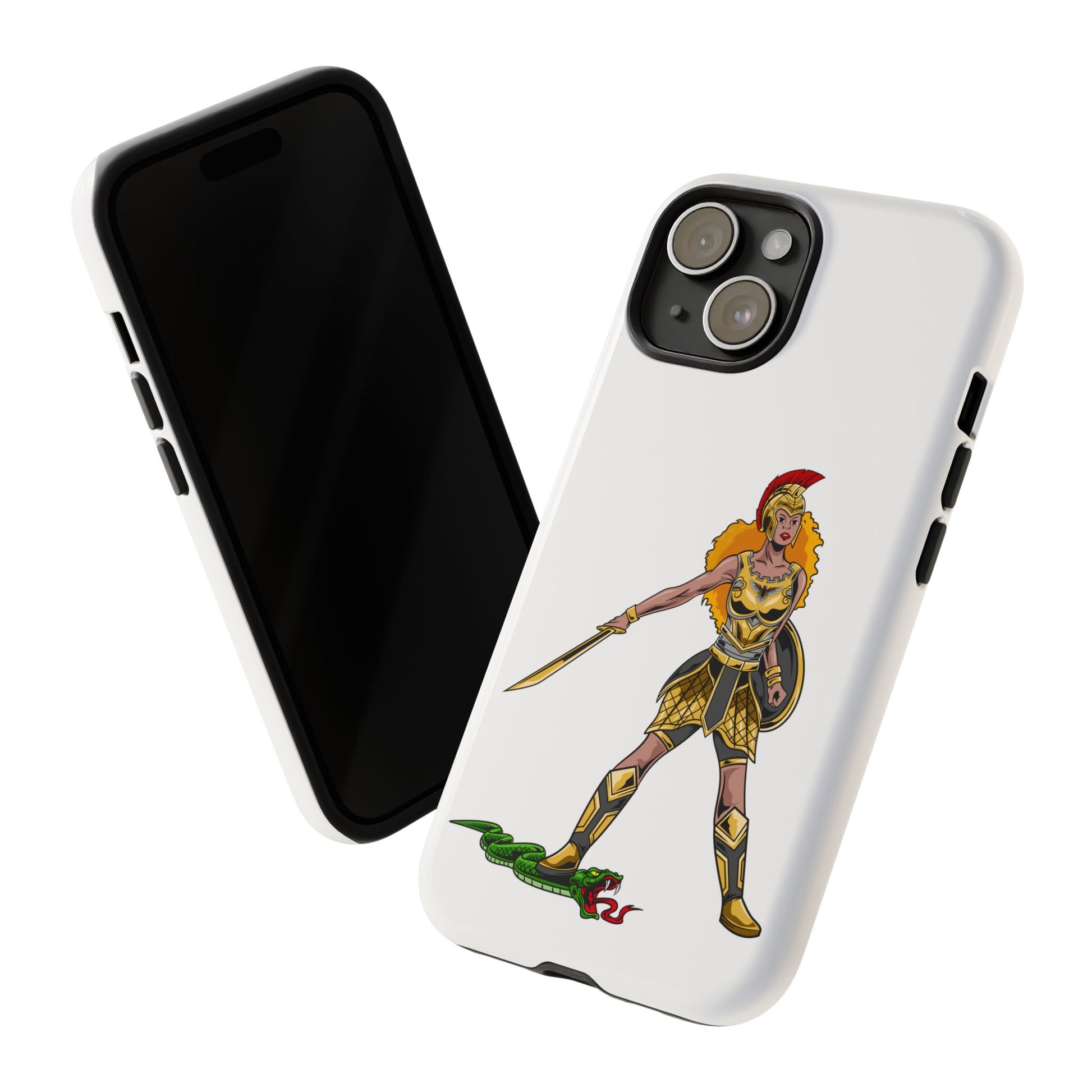 Minimalist white phone cover with “The Woman of Faith” print – faithwear with purpose