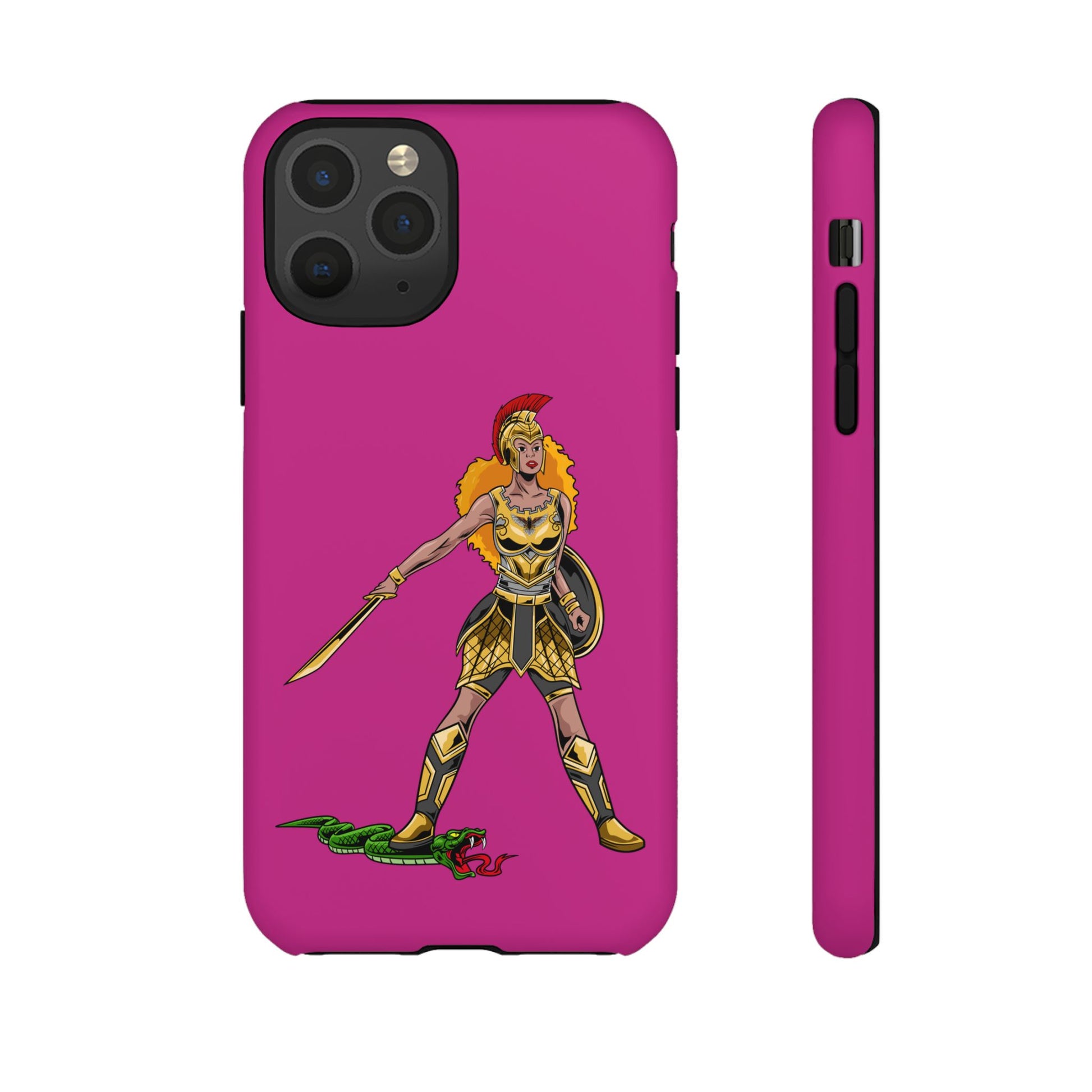 Inspirational pink Christian phone cover – The Woman of Faith with full armor symbolism
