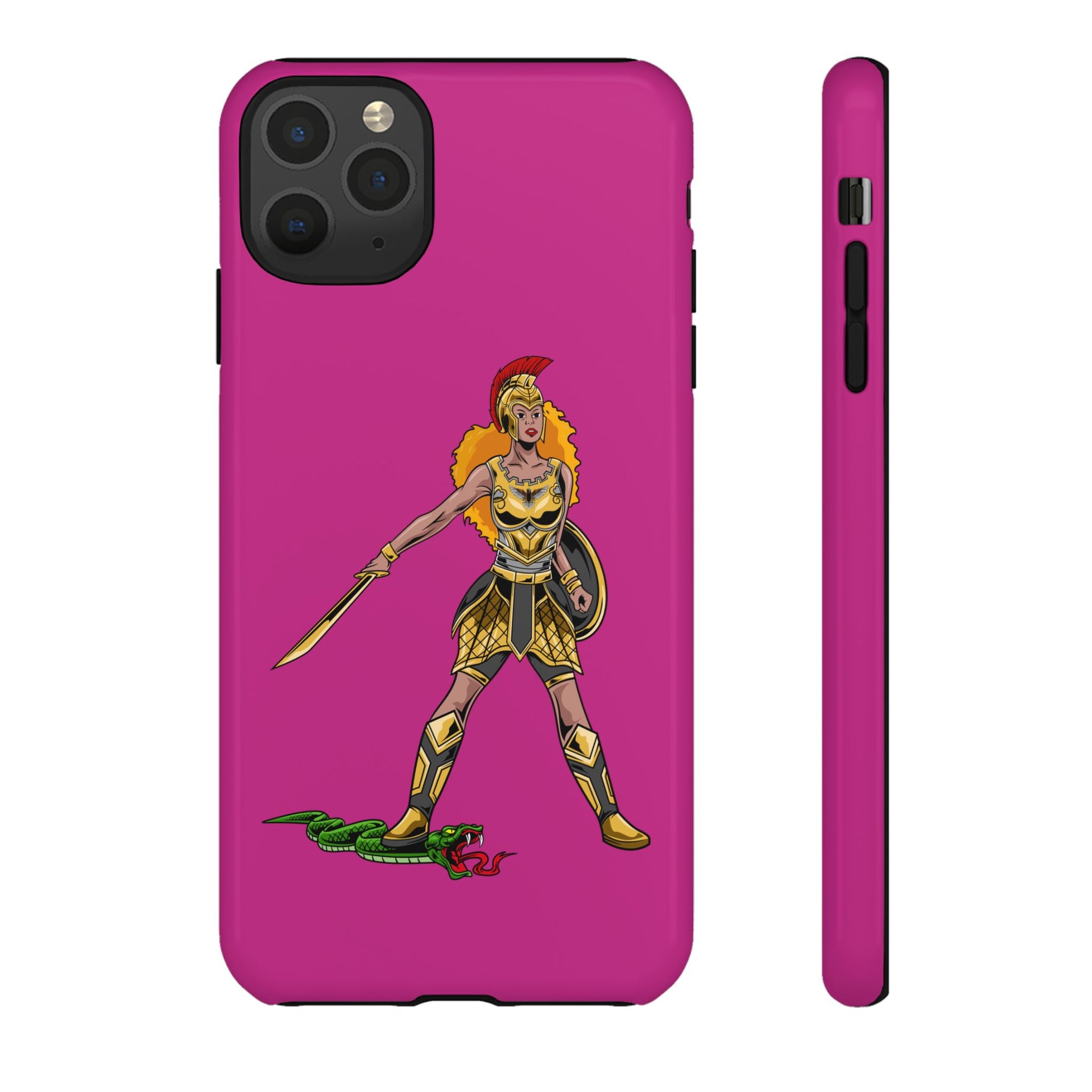 Inspirational pink Christian phone cover – The Woman of Faith with full armor symbolism