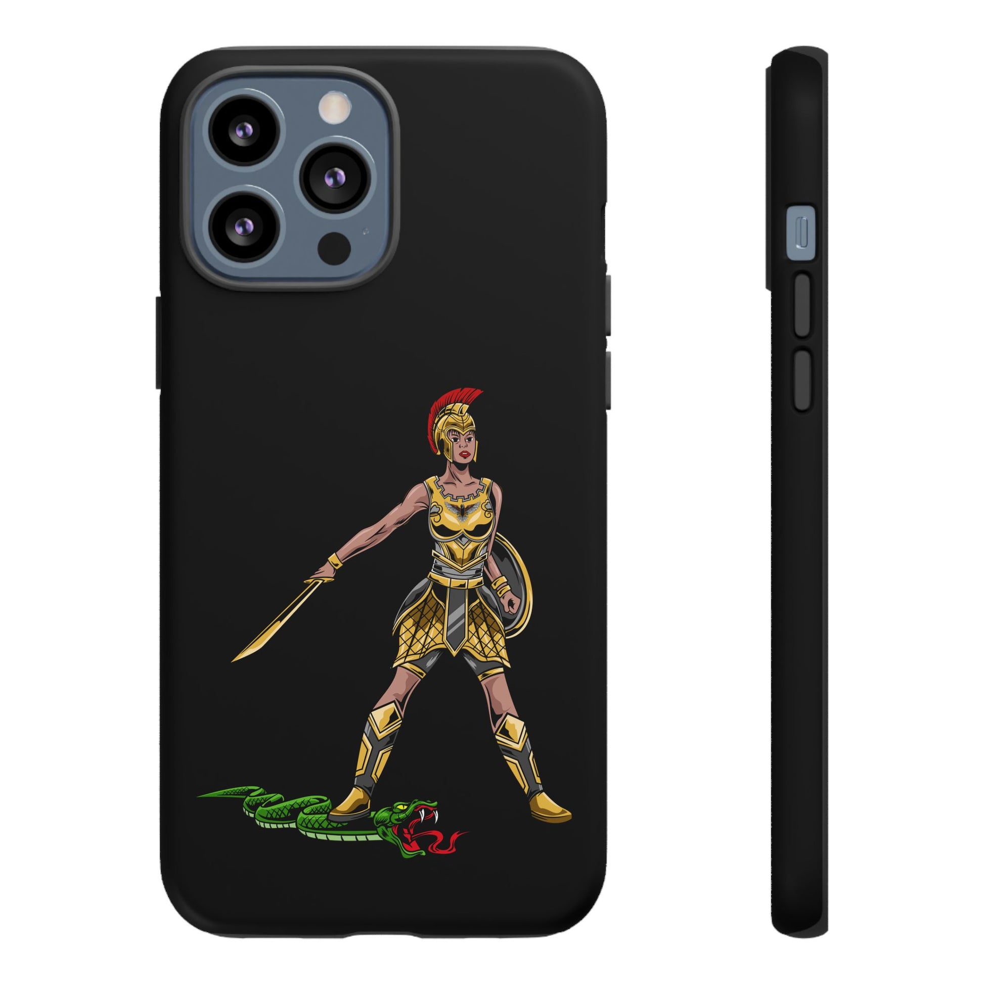 The Woman of Faith case in black – protective Christian phone accessory for women