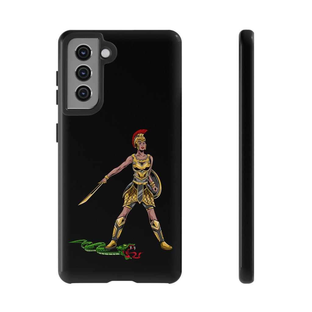 The Woman of Faith case in black – protective Christian phone accessory for women