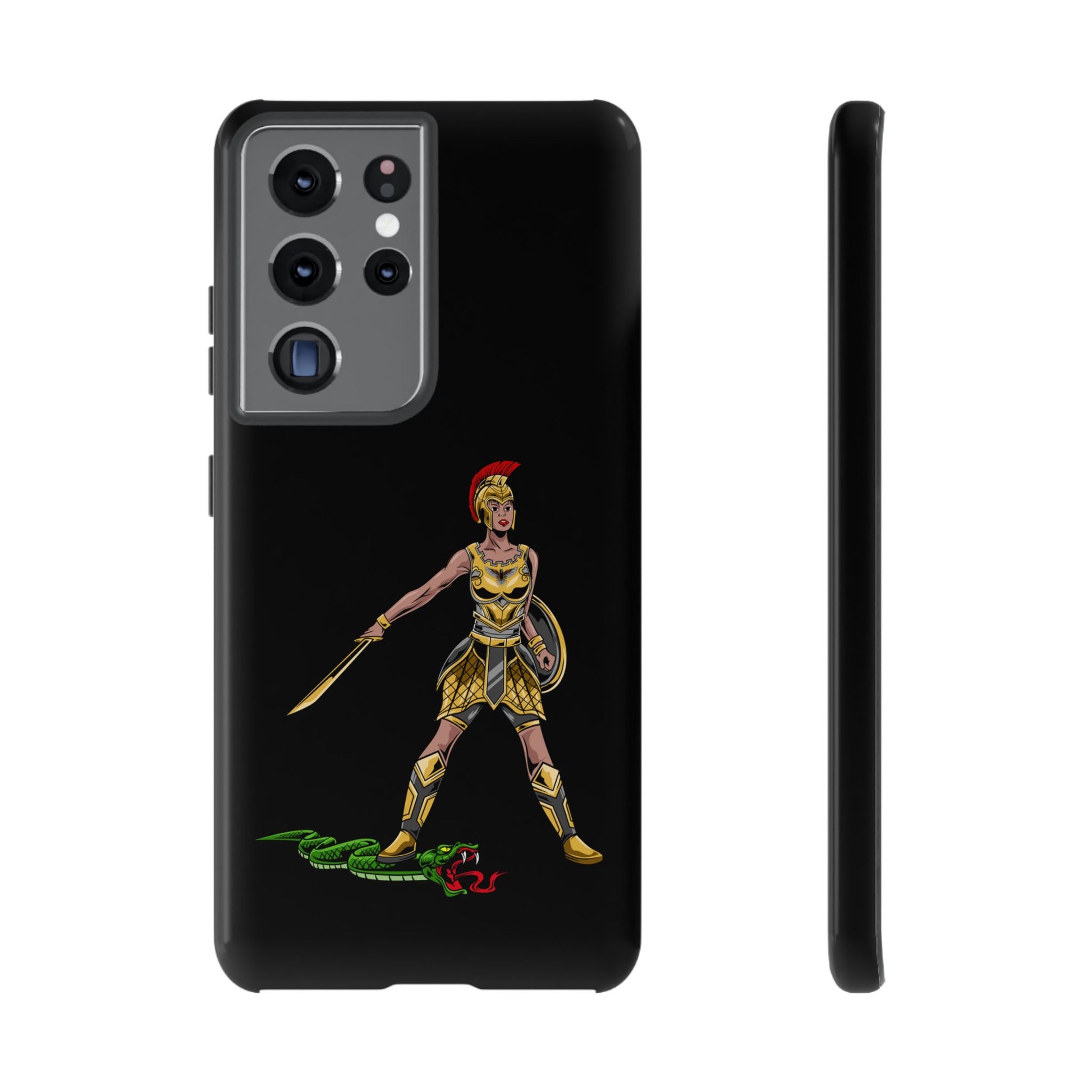 The Woman of Faith case in black – protective Christian phone accessory for women