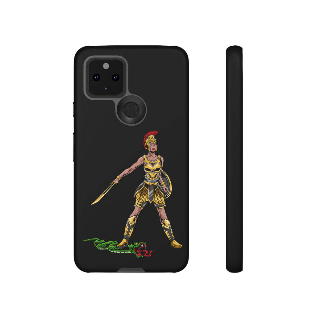The Woman of Faith case in black – protective Christian phone accessory for women