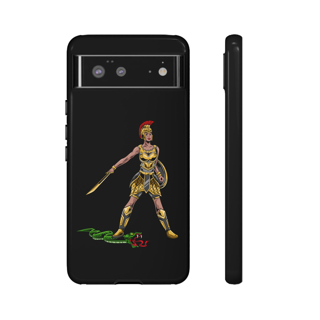 The Woman of Faith case in black – protective Christian phone accessory for women