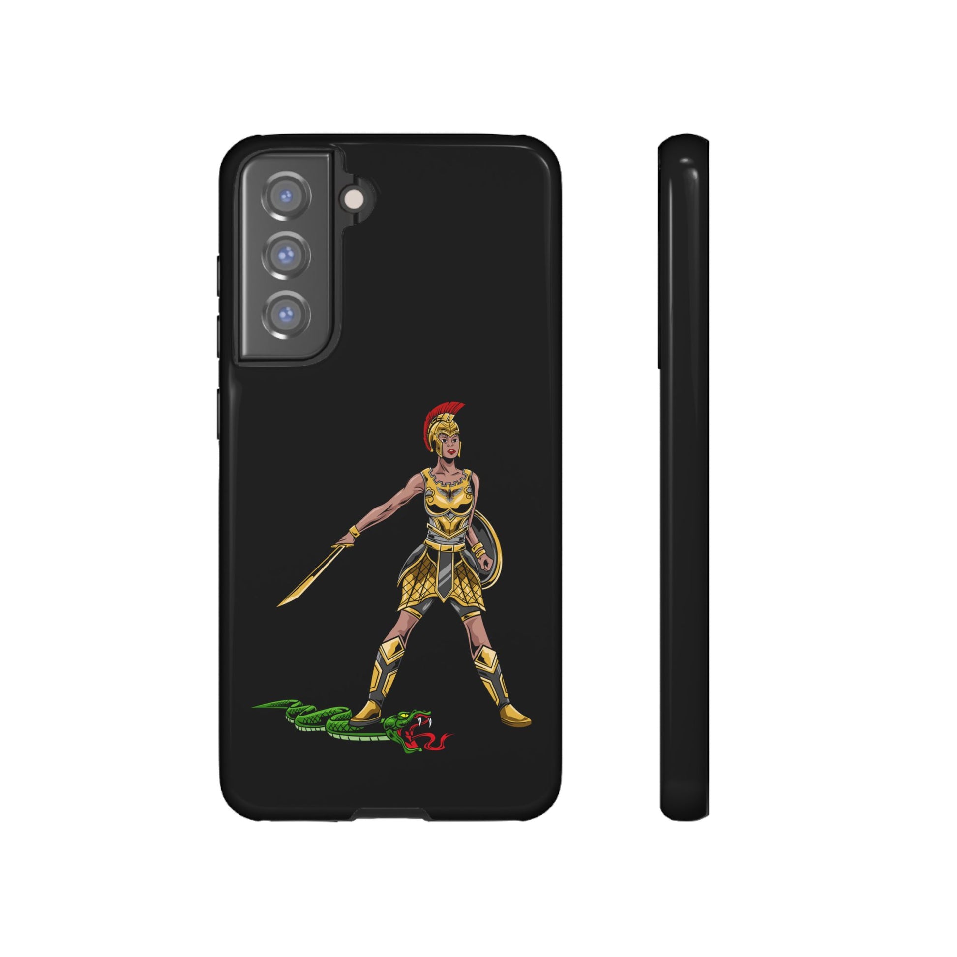 The Woman of Faith case in black – protective Christian phone accessory for women