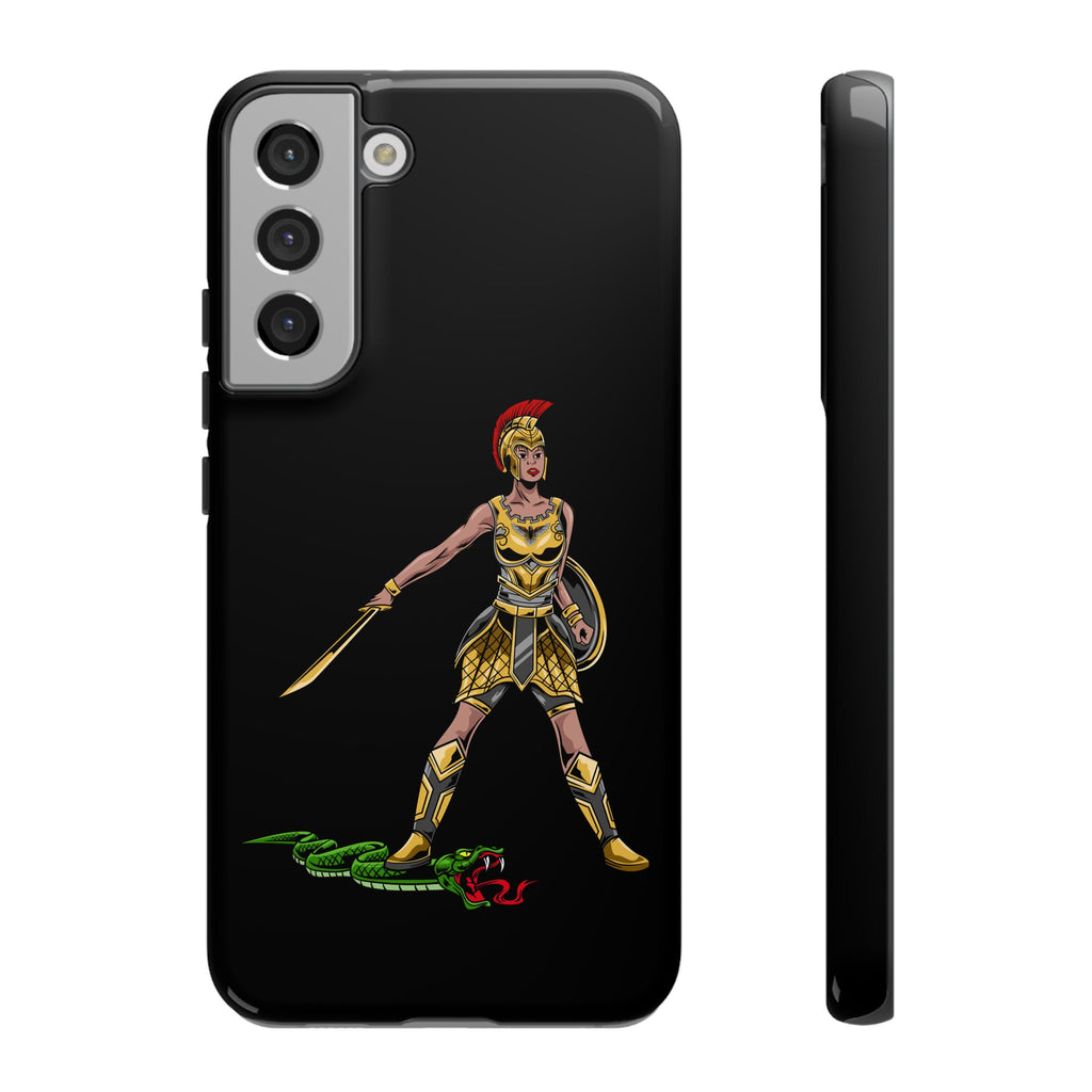 The Woman of Faith case in black – protective Christian phone accessory for women