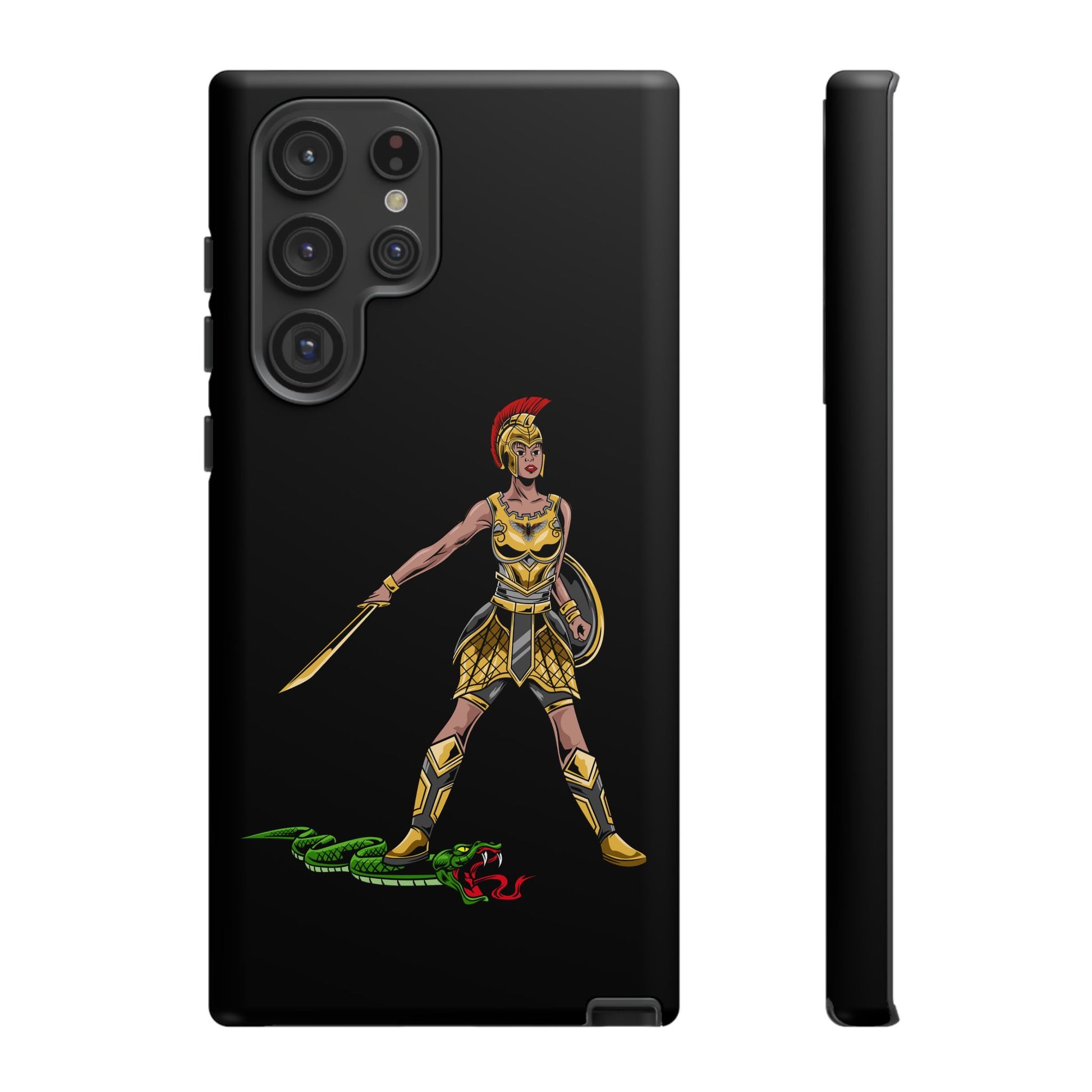 The Woman of Faith case in black – protective Christian phone accessory for women