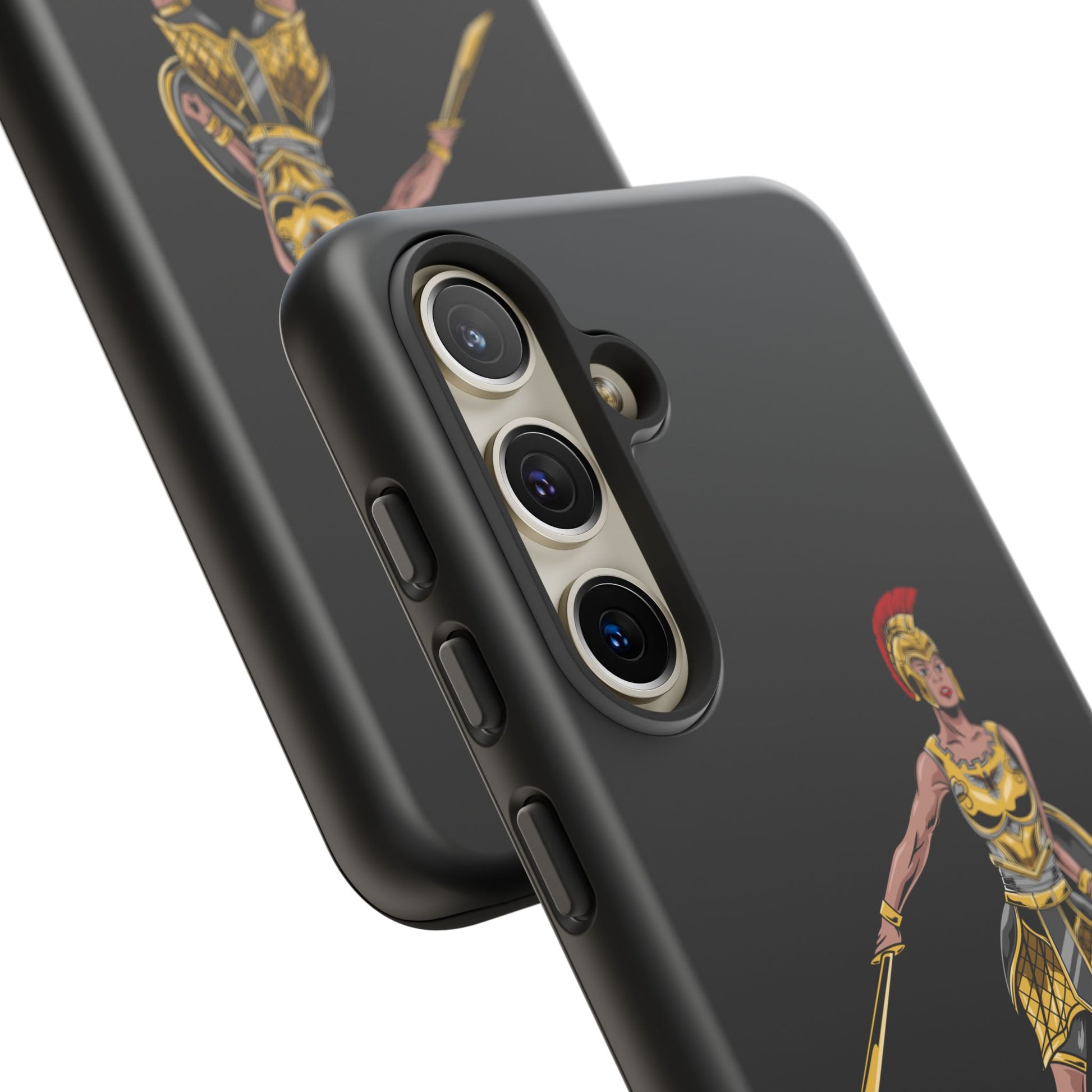 Faith-inspired black phone cover for women of God – strong and courageous style