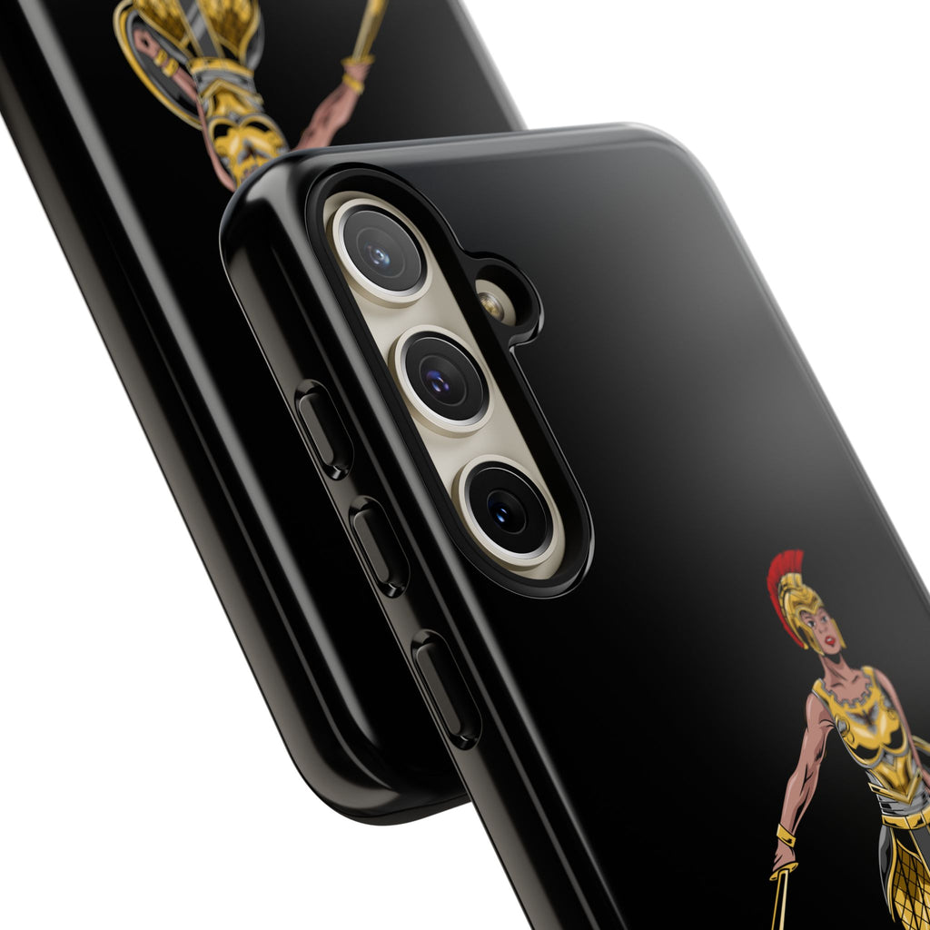 Faith-inspired black phone cover for women of God – strong and courageous style