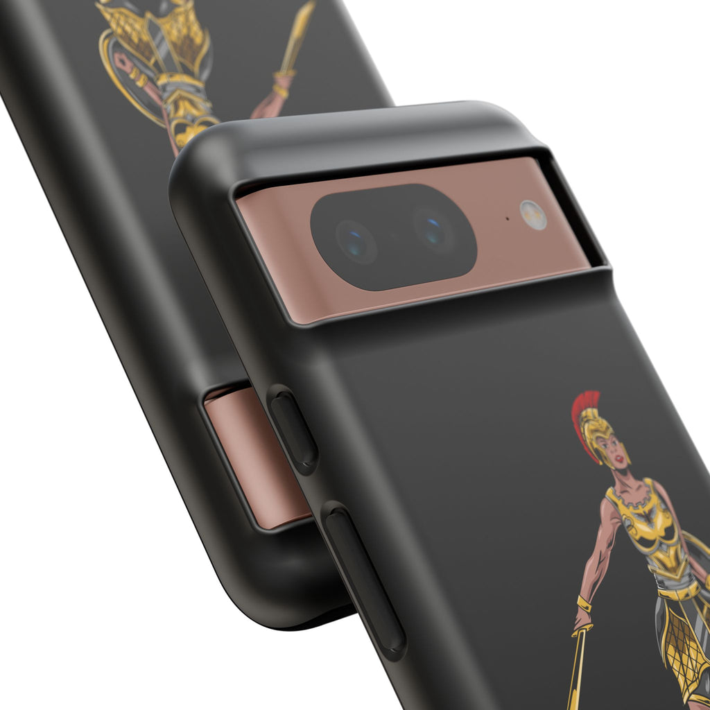 Faith-inspired black phone cover for women of God – strong and courageous style