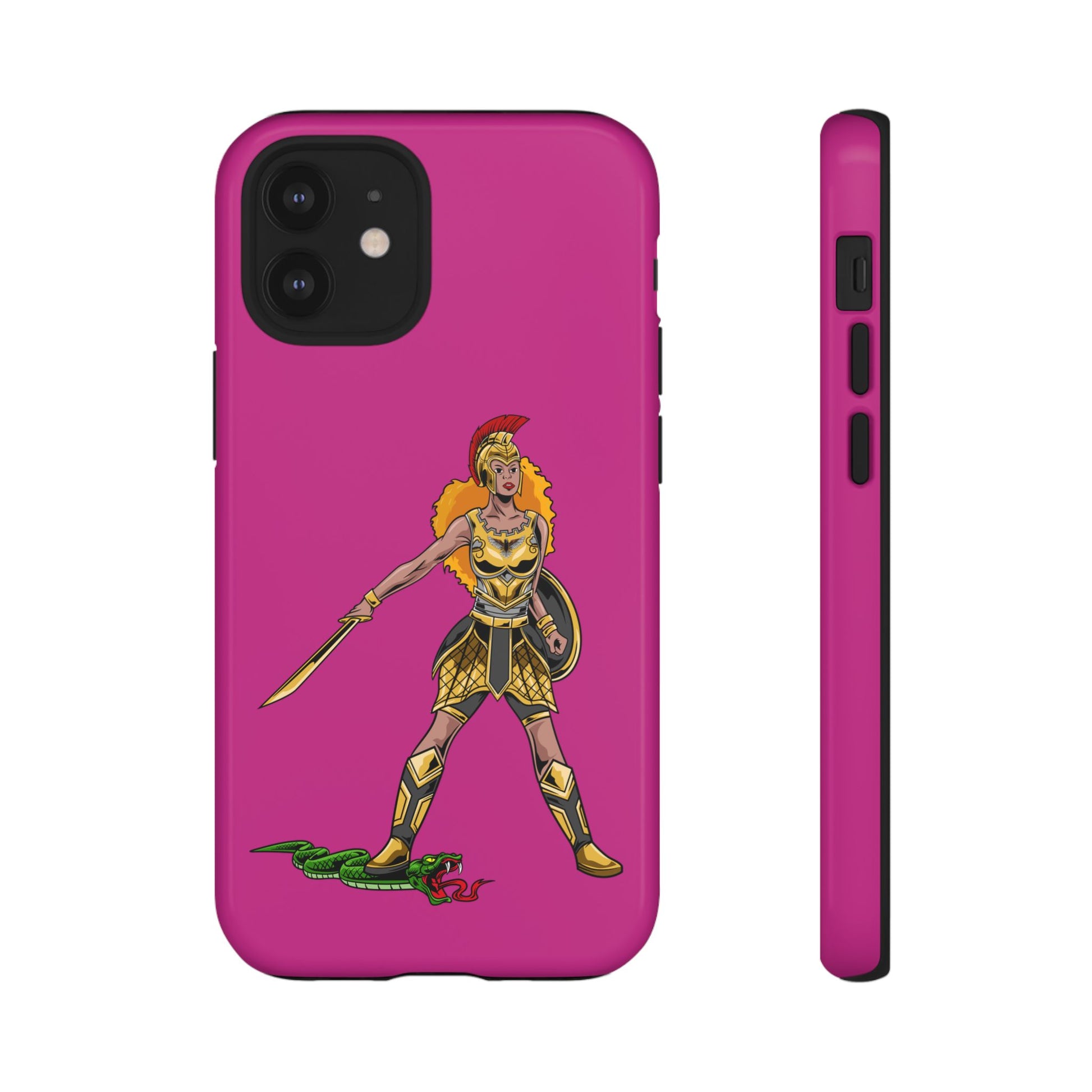 Inspirational pink Christian phone cover – The Woman of Faith with full armor symbolism
