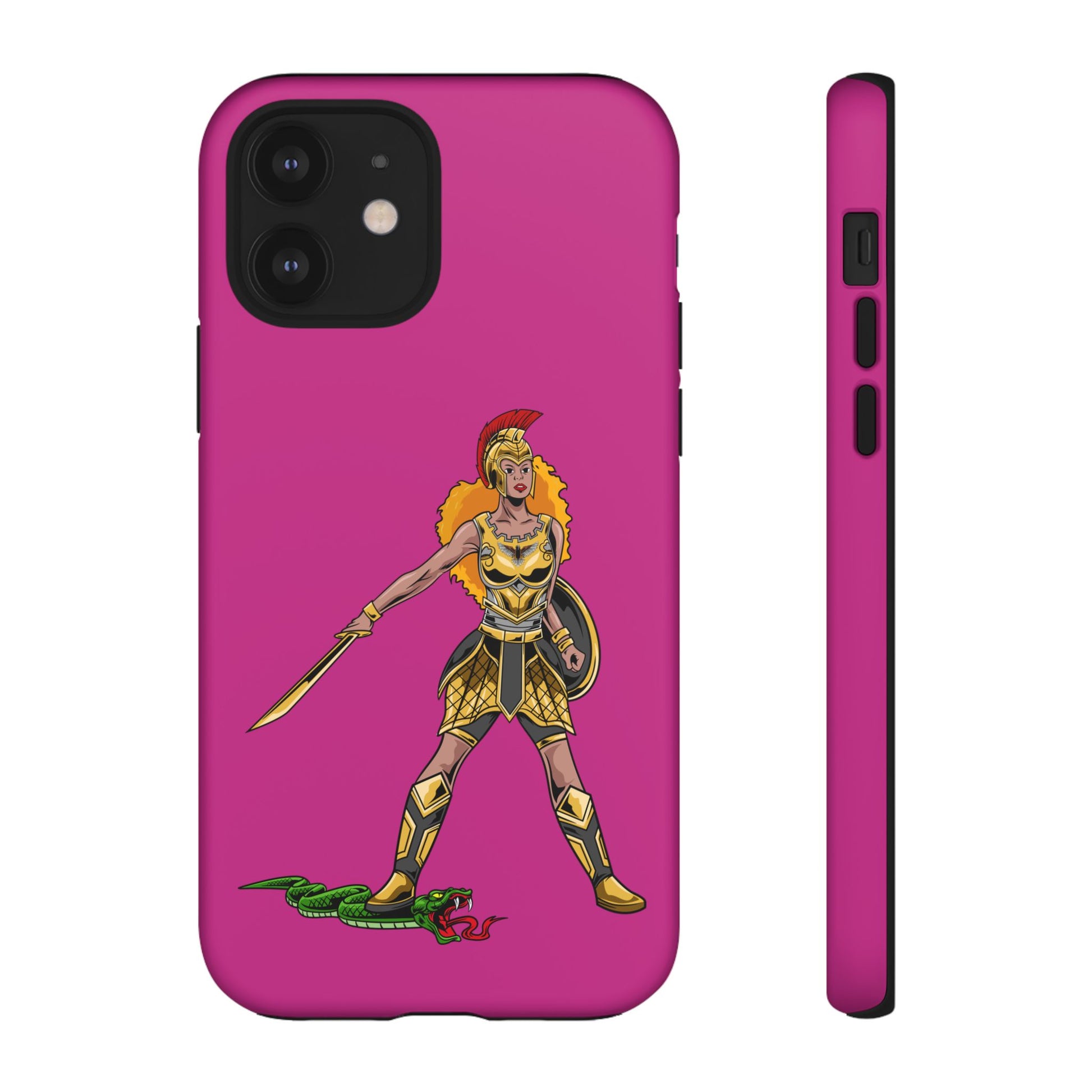 Inspirational pink Christian phone cover – The Woman of Faith with full armor symbolism