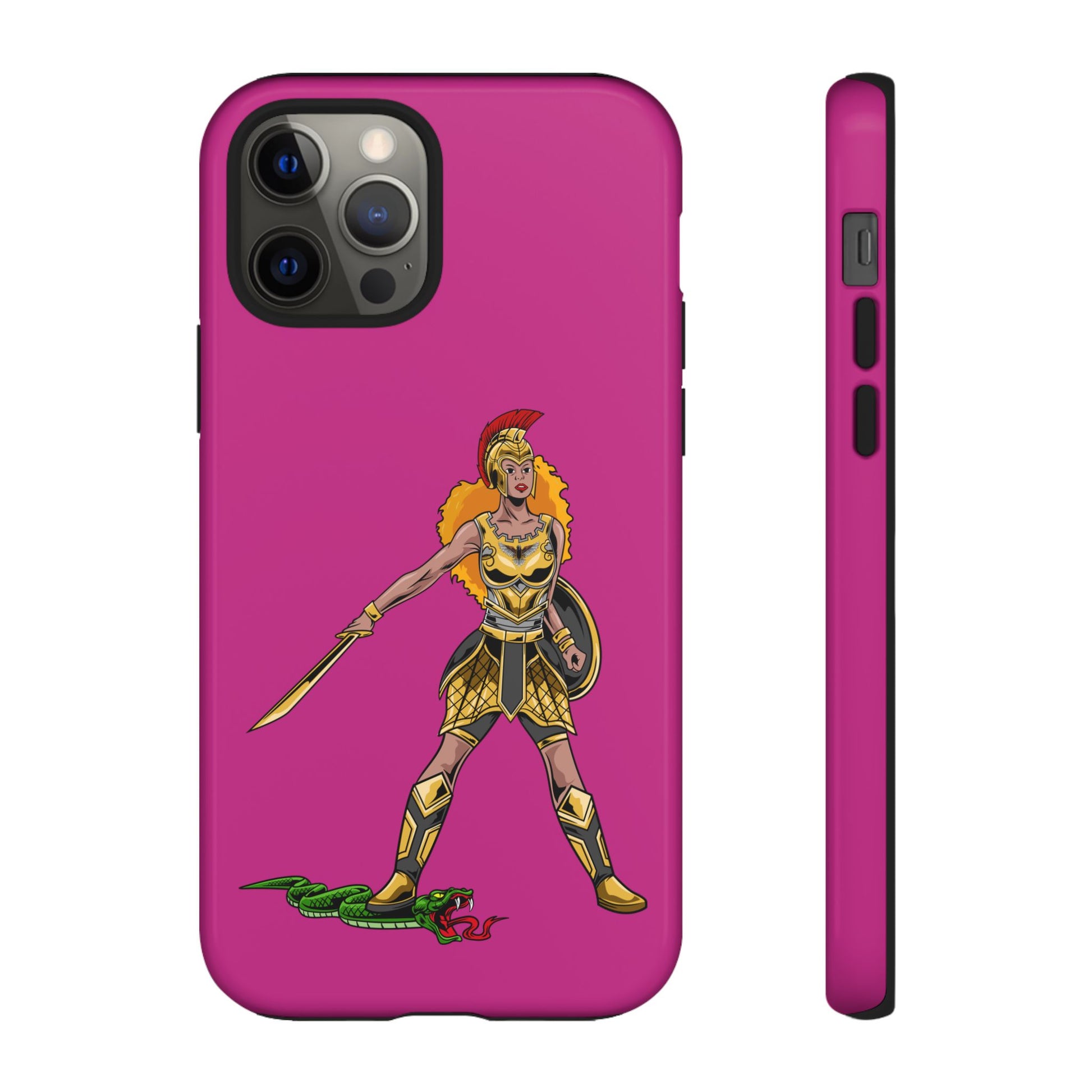 Inspirational pink Christian phone cover – The Woman of Faith with full armor symbolism
