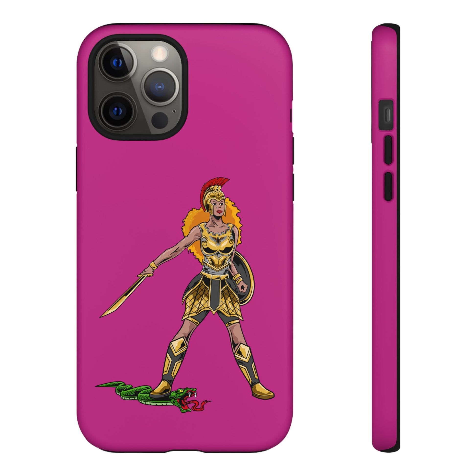 Inspirational pink Christian phone cover – The Woman of Faith with full armor symbolism