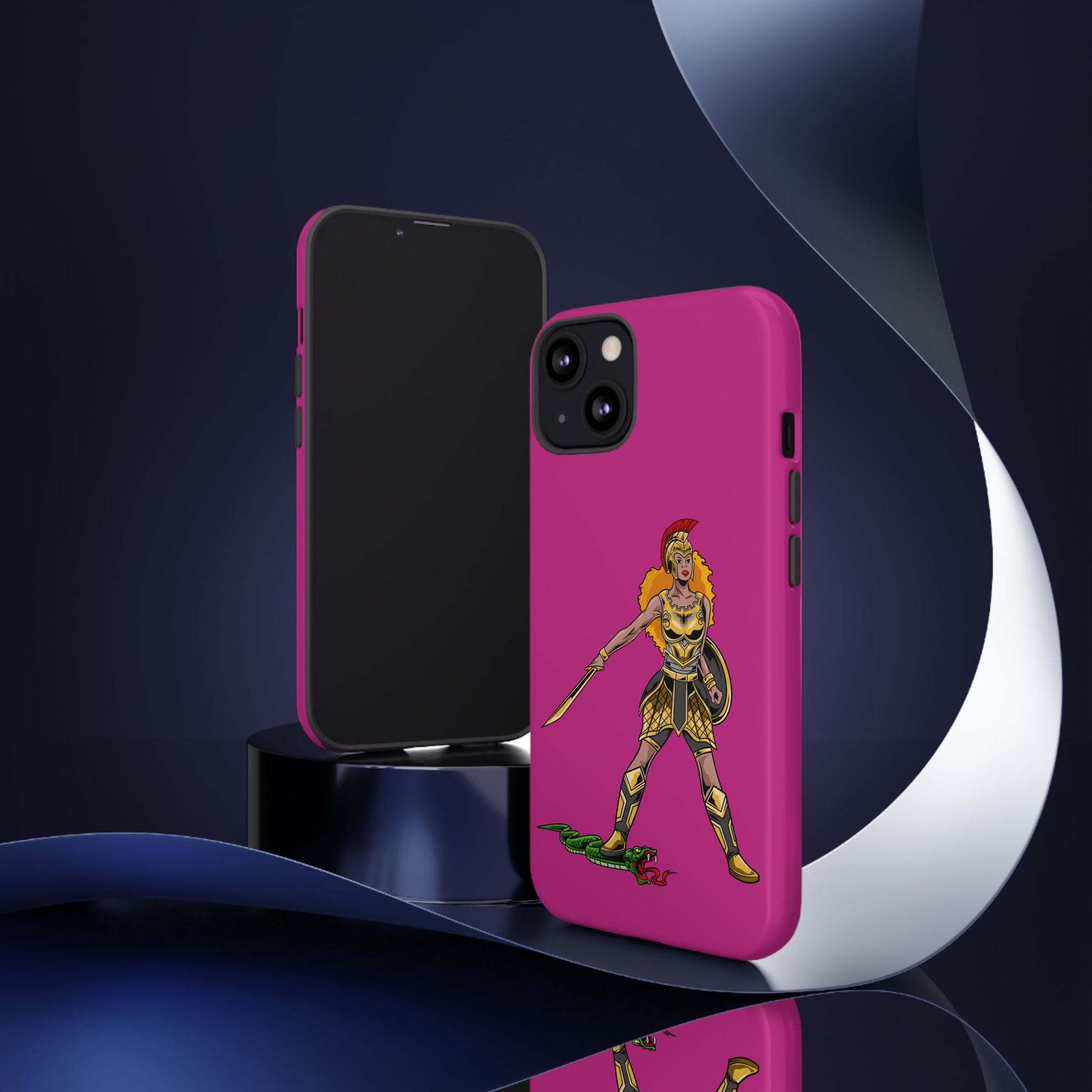 Inspirational pink Christian phone cover – The Woman of Faith with full armor symbolism