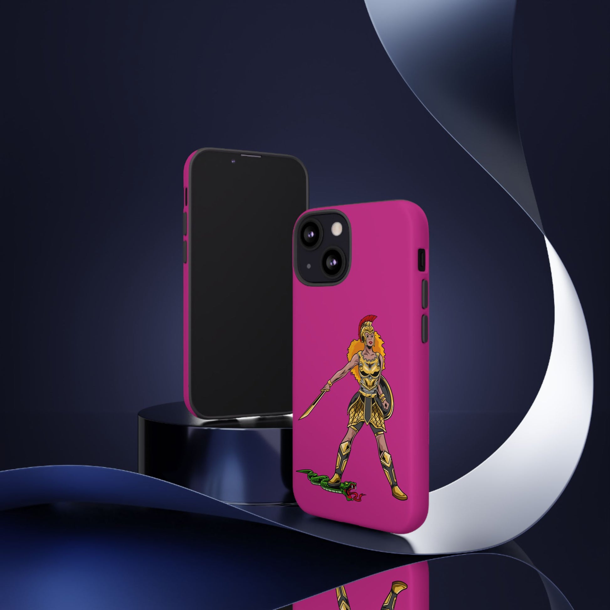 Inspirational pink Christian phone cover – The Woman of Faith with full armor symbolism