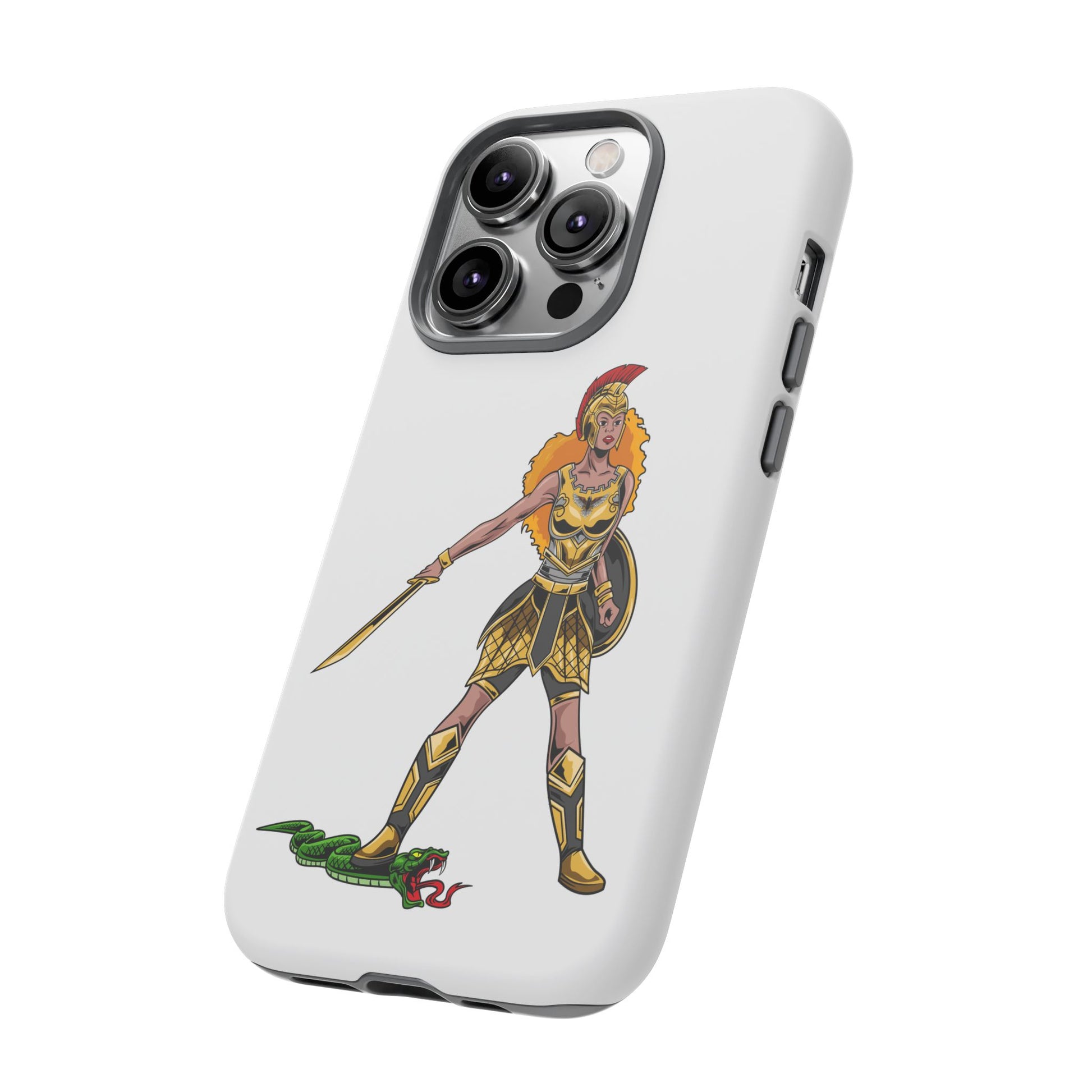 Inspirational Christian phone case in white with bold faith design for women