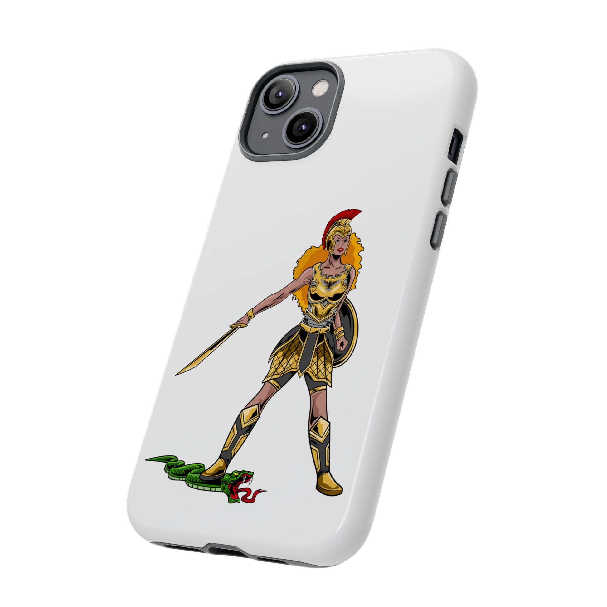 Inspirational Christian phone case in white with bold faith design for women