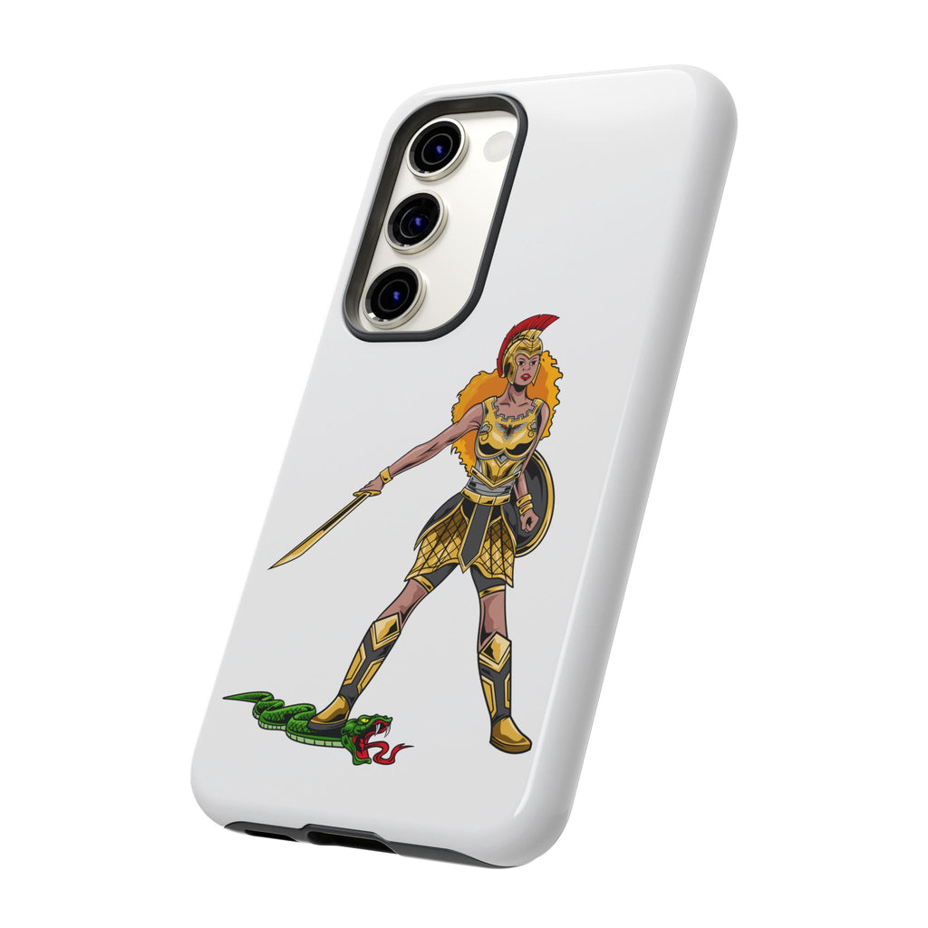 Inspirational Christian phone case in white with bold faith design for women