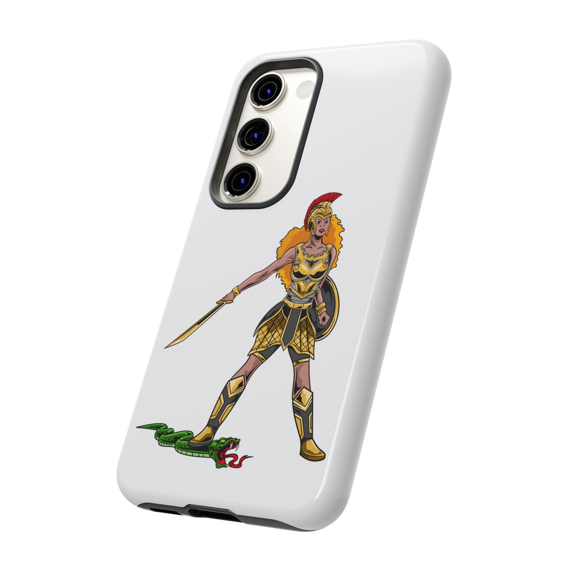 Inspirational Christian phone case in white with bold faith design for women