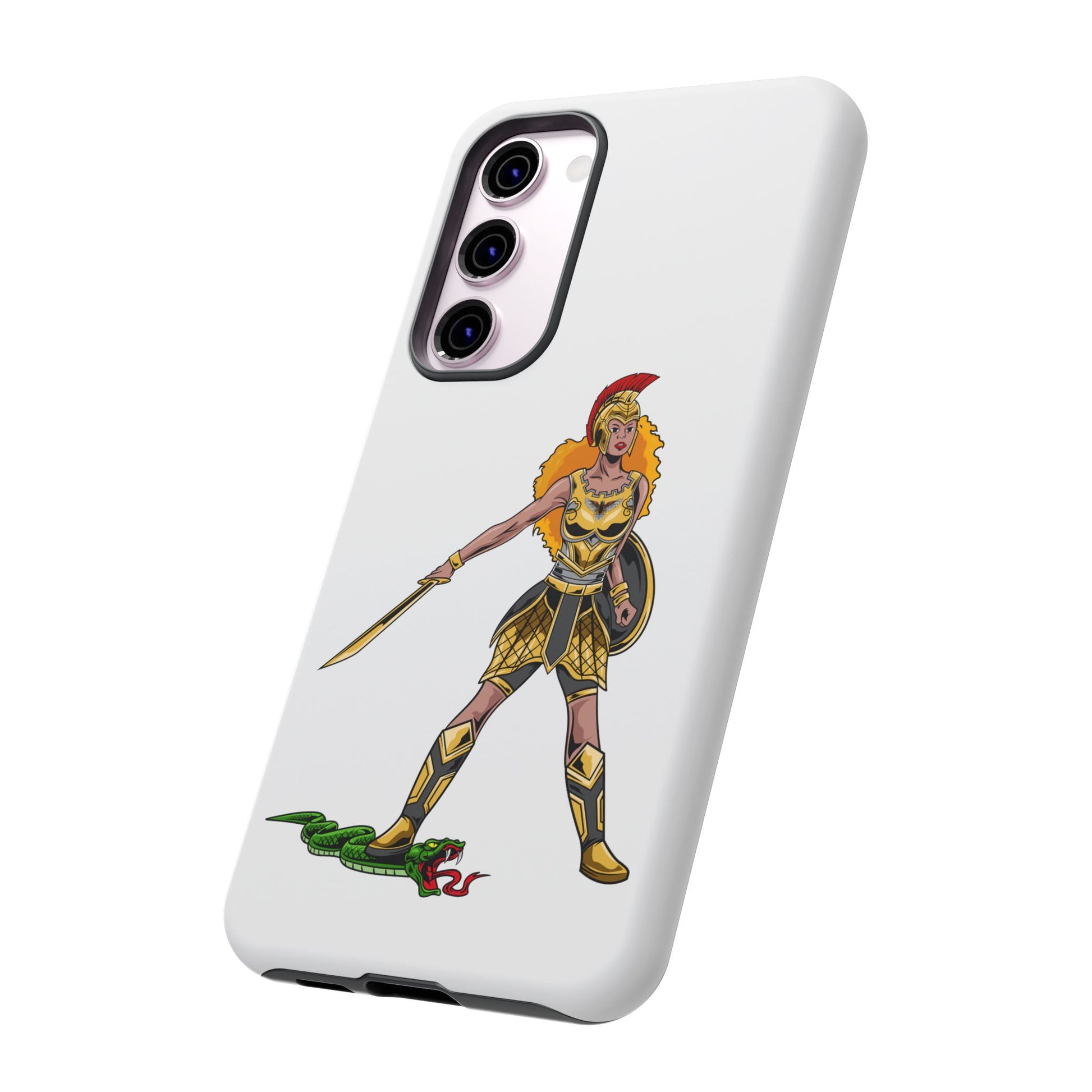 Inspirational Christian phone case in white with bold faith design for women