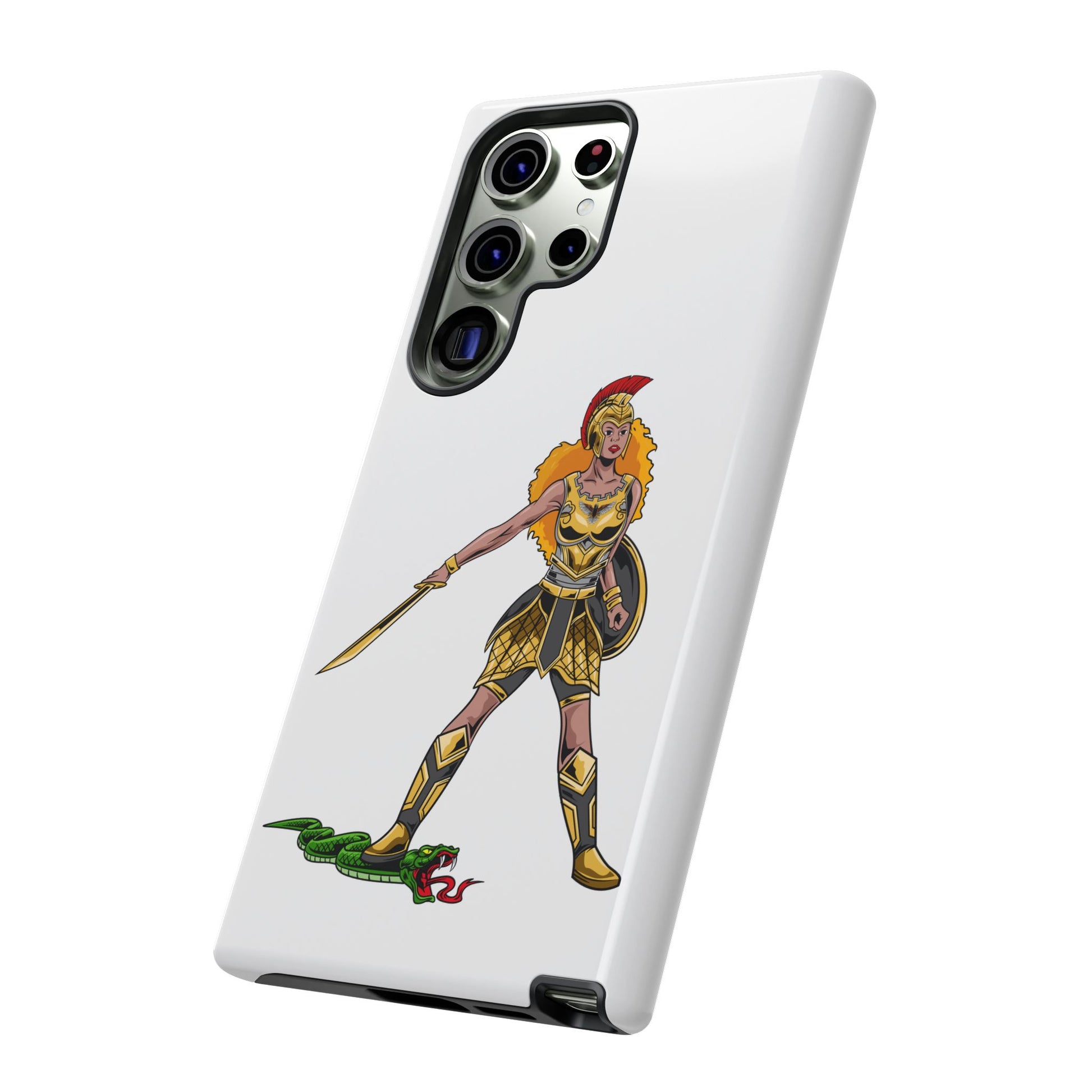 Inspirational Christian phone case in white with bold faith design for women