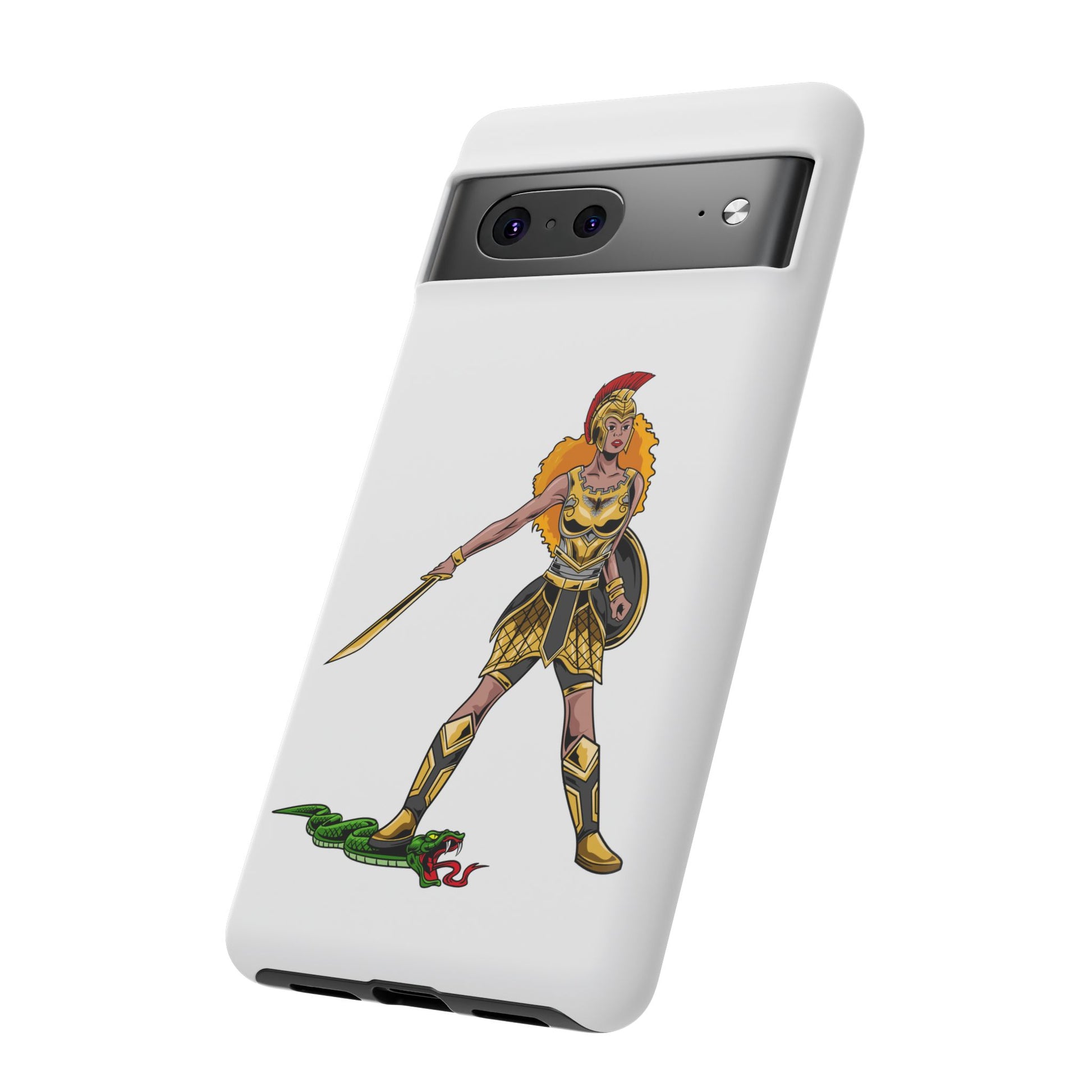 Inspirational Christian phone case in white with bold faith design for women
