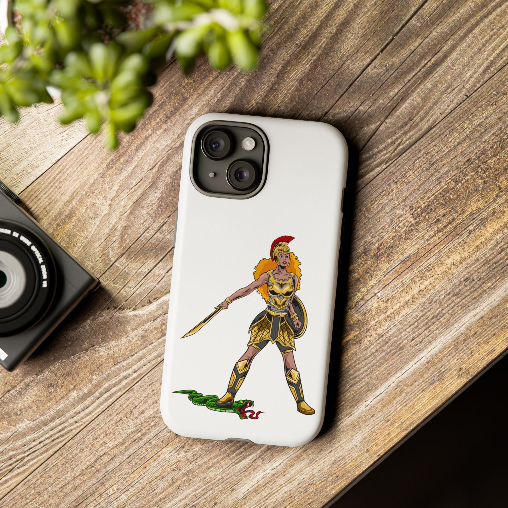 Minimalist white phone cover with “The Woman of Faith” print – faithwear with purpose