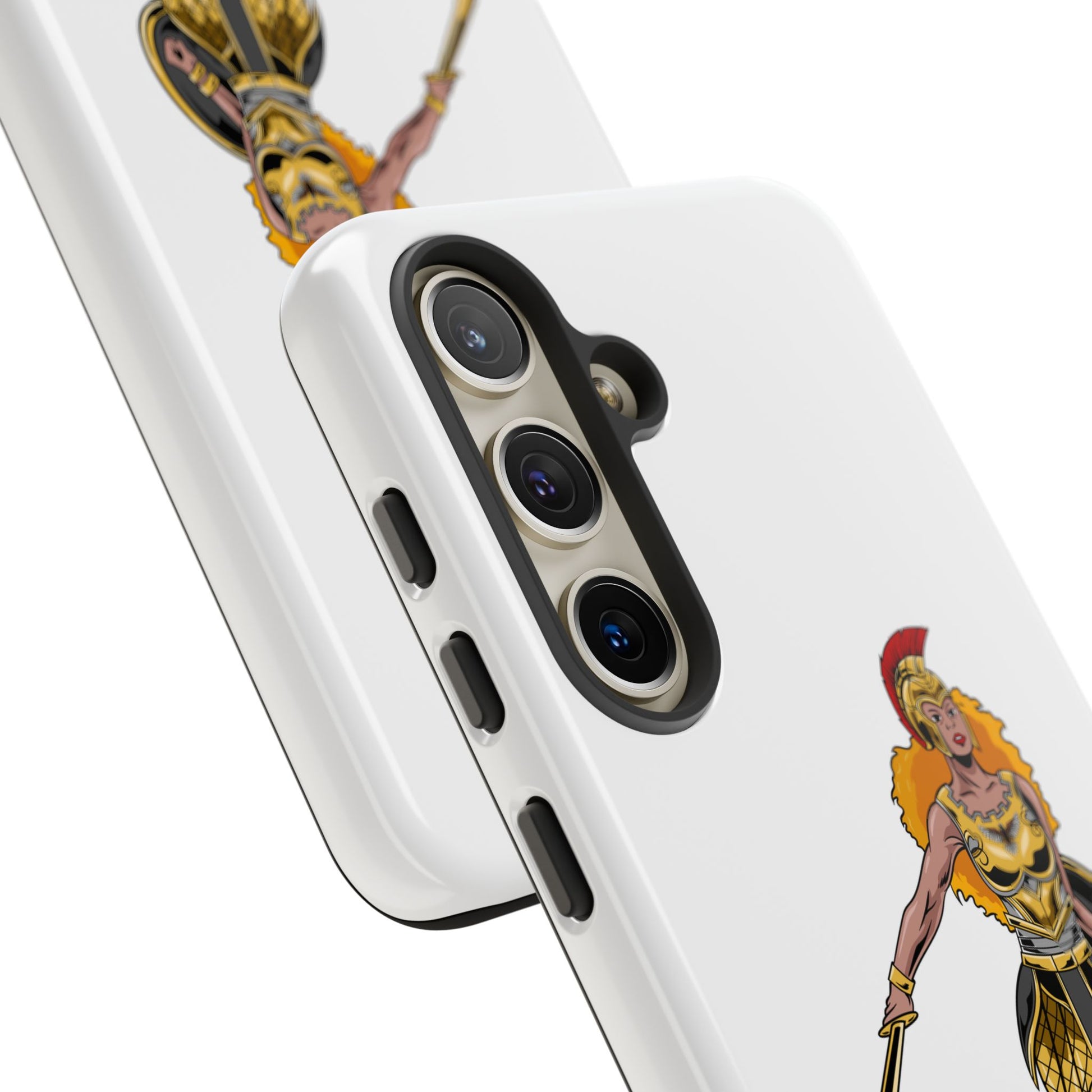 Minimalist white phone cover with “The Woman of Faith” print – faithwear with purpose